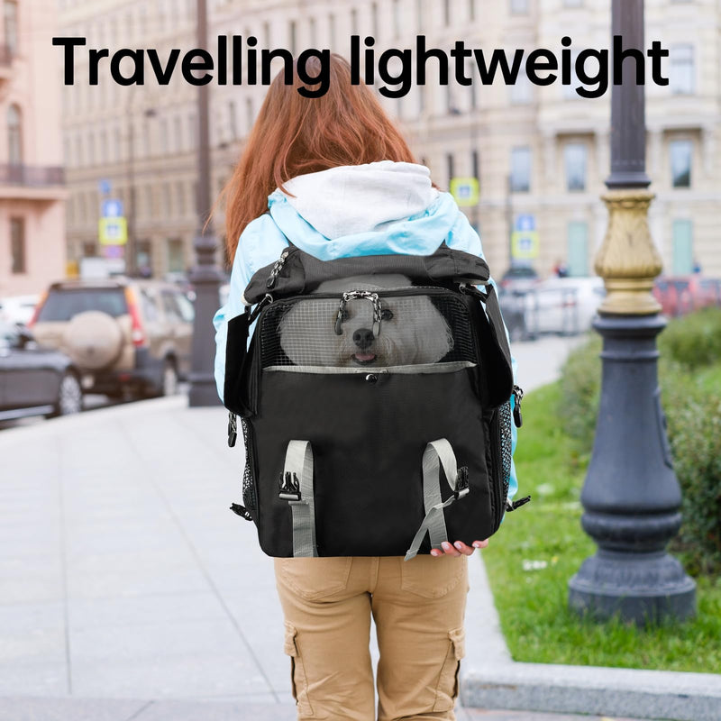 Cat Dog Backpack Carrier for Hiking Travel Portable Pet Daypack-Blue Blue - PawsPlanet Australia