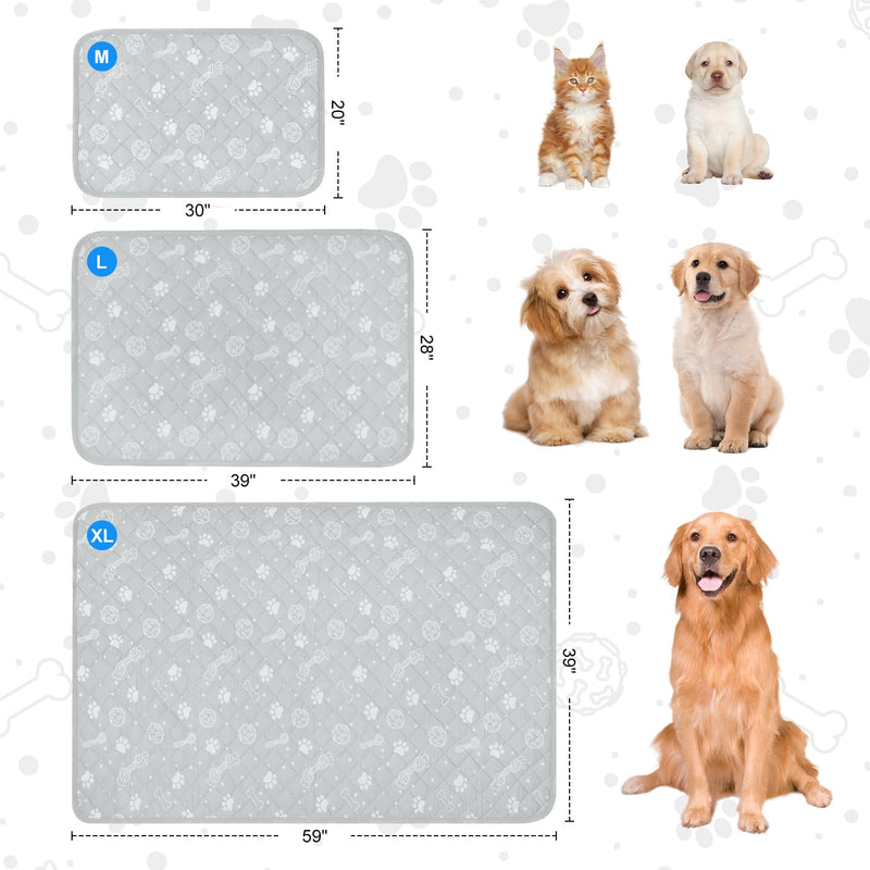 MH MYLUNE HOME Dog/Cat Cooling Mat, Arc-Chill Cooling Fiber & Endothermic Color Changing Pet Mat, 20'x30', Foldable & Washable, Non-Toxic Summer Pet Blanket, Light Gray Dog paws Medium: 20"x30" - PawsPlanet Australia