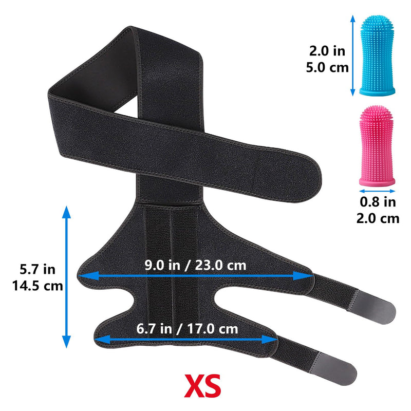Black Dog Knee Brace for Hind Leg Adjustable Dog Leg Support Back Leg for Joint Pain Relief Arthritis Luxating Patella for Puppy with touthbrushes XS