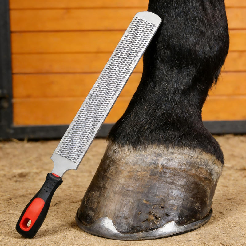 13 Inches Hoof Rasp,Farrier Rasp,Farrier Tools,Professional Carbon Steel Farrier File Tool with Rubber Handle,Heavy Duty Trimming Tool for Horses,Cattle,Goats,and Donkeys 13 Inches