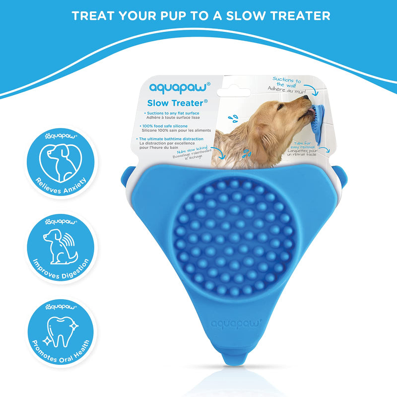Aquapaw Premium Licking Mat for Dogs & Cats | Non-Slip Slow Feeding Mat for Food, Treats & Peanut Butter | Dog Anxiety Relief & Boredom Reducer with Suction Cups | Perfect for Bathing, Grooming - Blue Blue - 1 Pack - PawsPlanet Australia