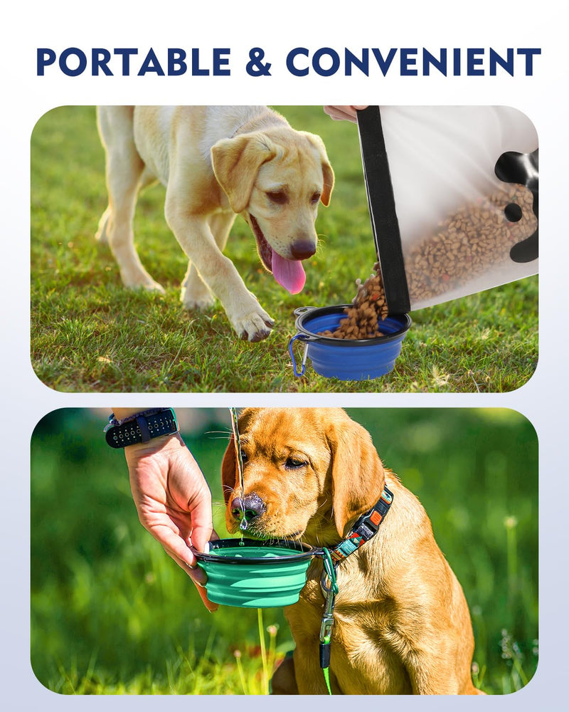 ANVS Silicone Pet Food Storage Bag,40-Cup Dog Food Travel Bag with 2PCS Collapsible Bowls, Perfect for Camping Trip, Dog Boarding, Weekend Getaways and Travel Large - PawsPlanet Australia