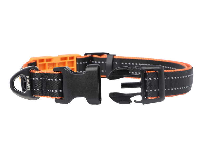 Pawfit 3 Series Collar, Nylon Dog Collar with Safety Buckle, Adjustable Pet Collars with Quick Release Buckle (Black & Orange, Extra large) Black & Orange - PawsPlanet Australia