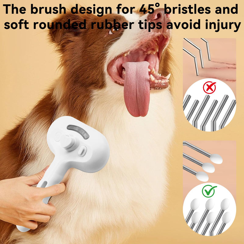 Pet Steam Brush for Cats Brush Grooming with Release Button for Long Short Haired Cat Dog Comb Pet Spray Slicker Brushes Rechargeable with Water Shedding Cleaning