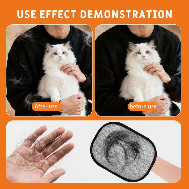 2-in-1 Flea Comb & Electrostatic Glove Set for Cats & Dogs | Removes Fleas, Tangles, Loose Hair & Dander | Bonus Pet Hair Remover for Furniture, Carpet & Bedding - PawsPlanet Australia