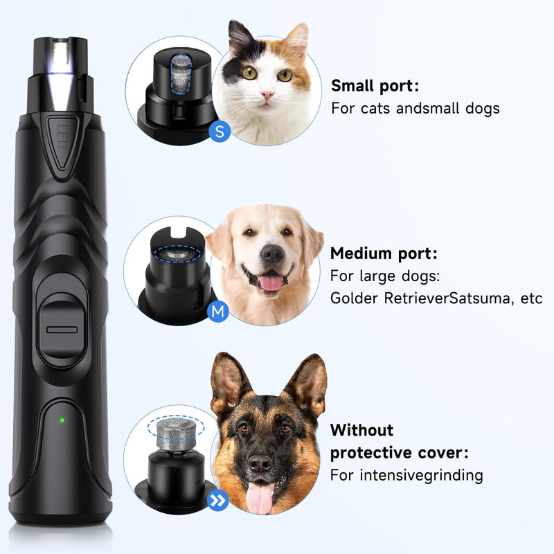 OWill Dog Nail Grinders with Nail Clippers,Professional Dog Claw Grinder Electric Dog Nail Trimmer with LED Light,Rechargeable Nail Clippers Silent for Large Medium Small Dogs