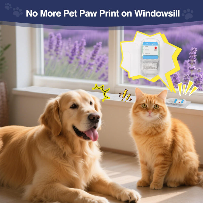 PAPARELA 46"x3" Narrow Pet Training Mat for Windowsills & Ledges - Electric Shock Pad with 3 Modes to Deter Cats & Dogs from Jumping, Safe Indoor Behavior Correction Tool