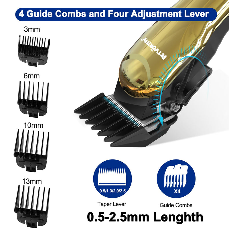 Dog Clippers for Grooming - Dog Grooming Kit for Heavy Thick Hair Coats Low Noise Dogs Shaver Clippers with Cloth Upgraded Professional Rechargeable Cordless Electric Quiet Plating Clippers Plating Gold - PawsPlanet Australia