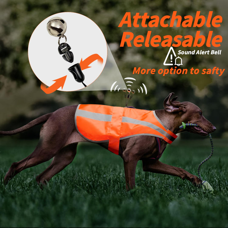 Reflective Dog Vest for Medium Large Dog, High Visibility Dog Safety Vest Harness with Dog Bell Keep Dog Safe from Hunting, Training & Cars Accidents Blaze Orange - PawsPlanet Australia