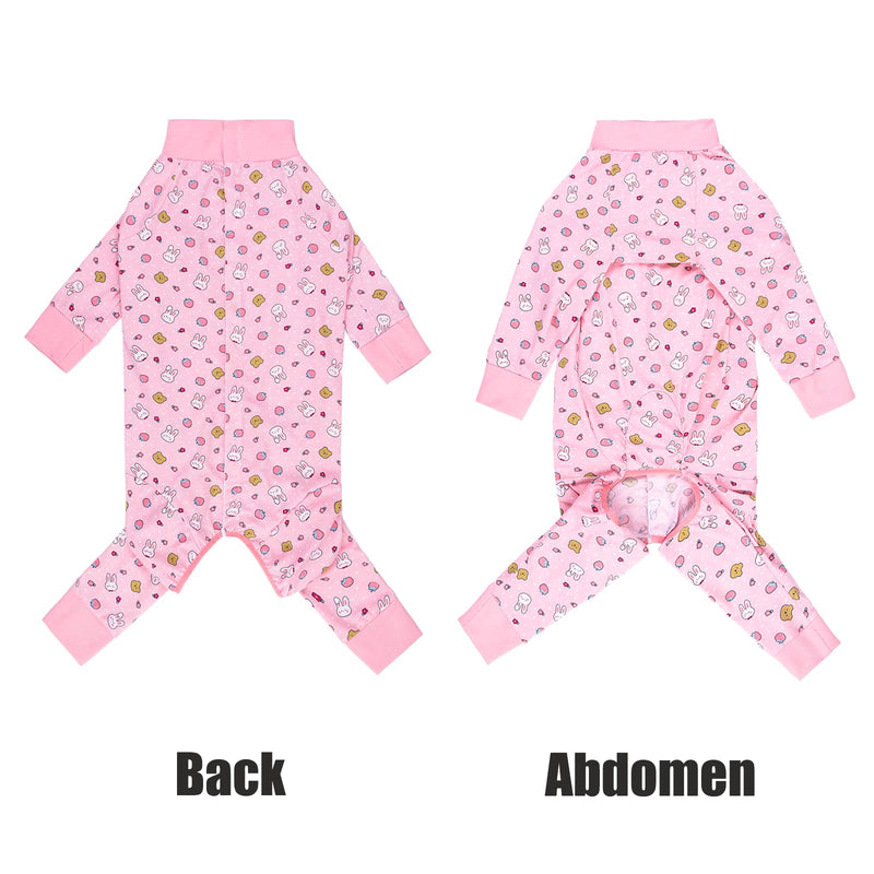 Recovery Suit for Large Medium Dogs After Surgery, Soft Breathable Anti Licking Dog Onesie E-Collar & Cone Alternative, Pet Bodysuit for Preventing Hair Loss Full Cover Wound(4XL, Pink Bunny) 4XL(Chest 32.28-35.55 in) - PawsPlanet Australia