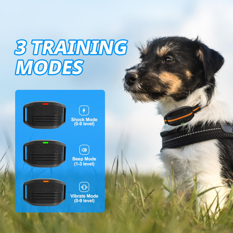 Ultra-Small Dog Shock Collar for 5-15 Pound Small Dogs - 1900Ft Range,Training Collar with Remote Control,3 Training Modes Beep,Vibration,Safe Shock, Waterproof Rechargeable E-Collar (Orange) Orange - PawsPlanet Australia
