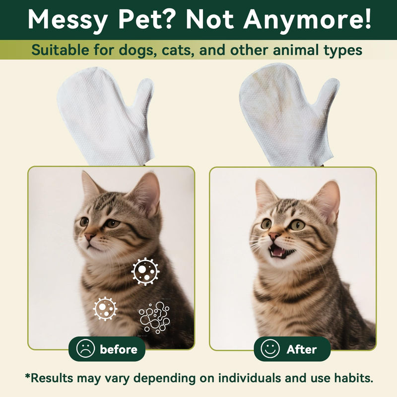 ECO PET Glove Wipes – Dog & Cat Cleaning Gloves Wipe | Bath Wipes with Coconut Oil, Sea Buckthorn, Kakadu Plum, Oat Extract | Pet Grooming Paw, Fur & Butt Wipes | Glove-Style Wet Wipes Sea Tail Grass&Salt - PawsPlanet Australia