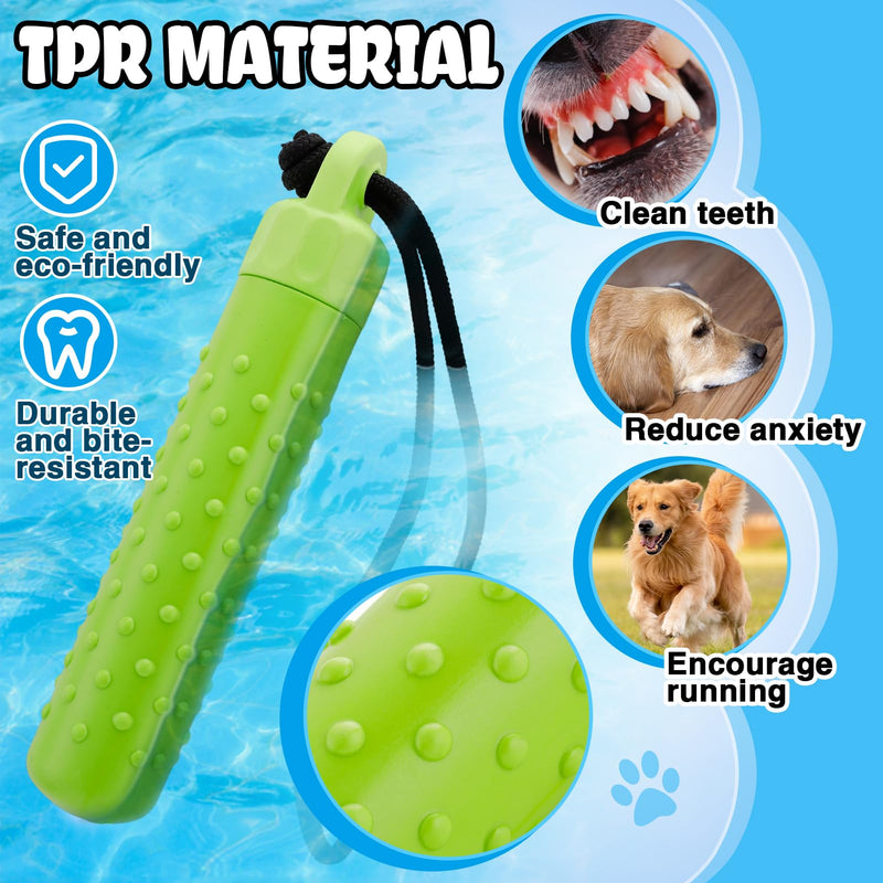 MEWTOGO Floating Dog Pool Toys - Interactive Fetching Dog Water Toys for Hiding Food, Lightweight TPR Bumper Toys with Rope for Summer Dogs Outdoor Training Playing, 2Pcs