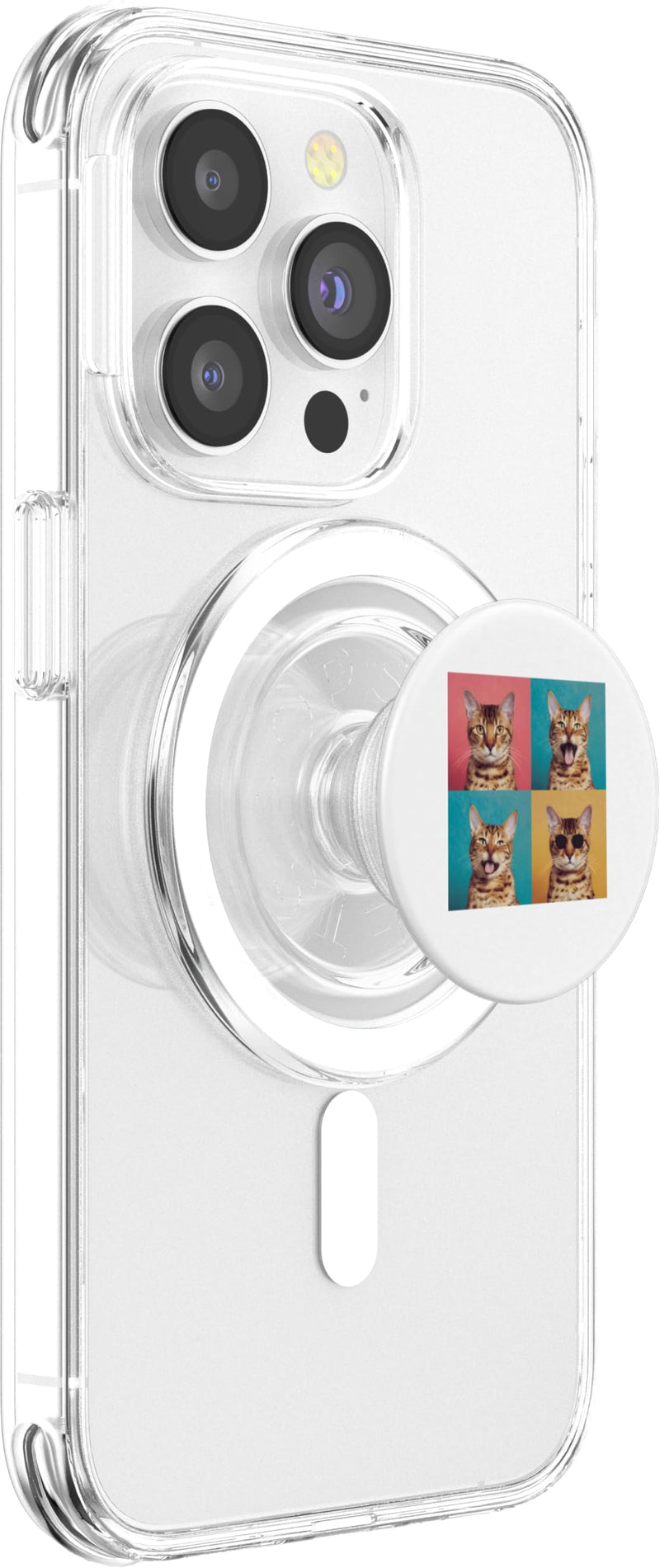 Bengal Pet Face Portrait Photobooth With Sunglasses PopSockets PopGrip for MagSafe Magnetic PopGrip
