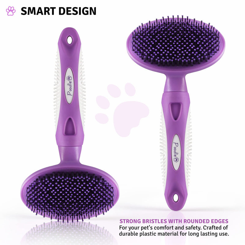 Slicker Dog Brushes for Grooming Detangler, Poodle Pin Dematting Dog Grooming Brushes - Soft Dog Brush for Short or Long Hair - Gentle Tool for Sensitive Skin Removes Dander, Dirt, and Detangles