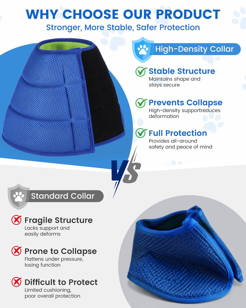 Dog Recovery Collar for Dogs After Surgery – Soft Breathable Dog Cone Collar, Lightweight Elizabethan Collar Alternative for Wound Healing, Anti Licking, Comfortable Sleep & Daily Eating,S S