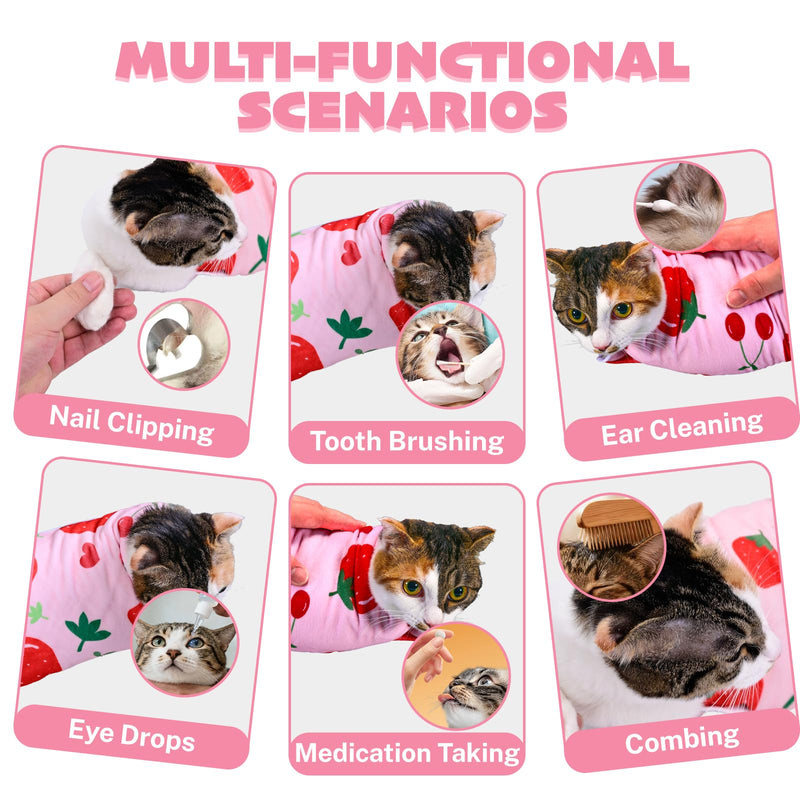 27.6 * 27.6 Inch Cat Grooming Wrap, Cat Wrap for Cutting Nails Cats Restraint for Nail Clipping Cats Swaddle Wraps for Medicine, Nail Clipping, Teeth Brushing, Ear Cleaning 27.6*27.6 - PawsPlanet Australia
