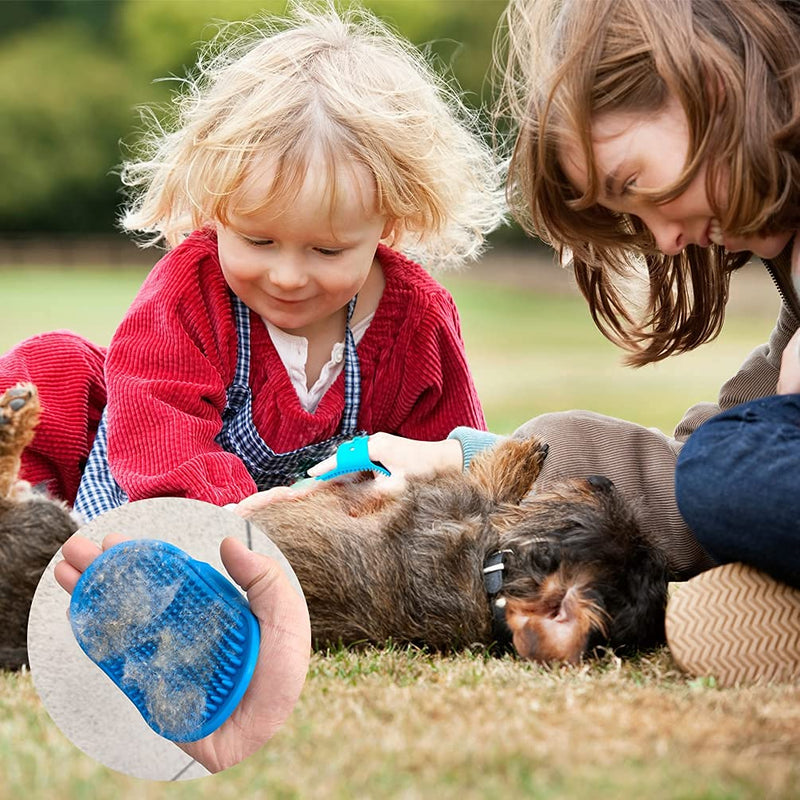 2 Pack Dog Grooming Brush - Dog Cat Bath Soothing Massage Rubber Brush - Pet Bath Brush with Adjustable Ring Handle Suitable for Long Short Haired Pet, Green - PawsPlanet Australia