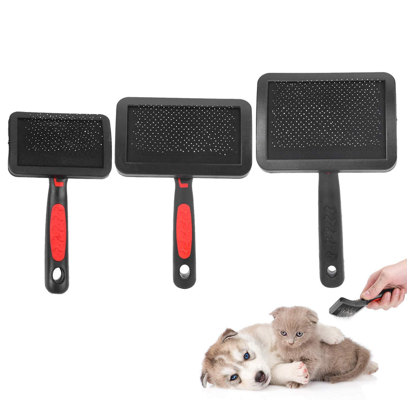 3 Pcs Cat Slicker Brush, Portable Cat Dog Slicker Brush Pet Cat Grooming Brush Massage Comb Set Accessory Easy to Use for Long Short Haired Dogs Cats - PawsPlanet Australia