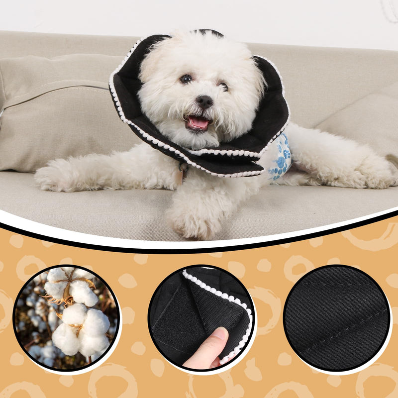 Soft Cat Recovery Collar,Adjustable Cat Cone Collar Cute,Cat Cones After Surgery for Kittens,Black,Samll Small(neck:7.8"-9") Black - PawsPlanet Australia