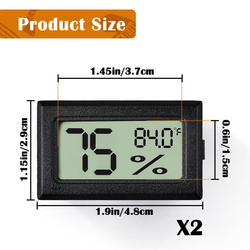 Palksky Bearded Dragon Tank Accessories, 2PCS Reptile Terrarium Thermometer and Humidity Gauge for Jumping Spider, Leopard Gecko, Hermit Crab, Gecko, Ball Python, Lizard - PawsPlanet Australia