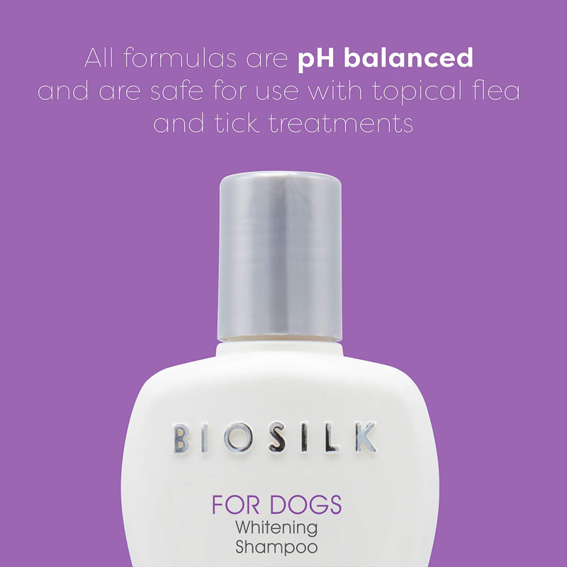 BioSilk Silk Therapy Whitening Dog Shampoo for Dogs - Pet Safe Grooming and Brightening Shampoo for a Bright White Coat - Dog Wash Enhances Shine and Softness, 12 Fl Oz 12 Fl Oz (Pack of 1)