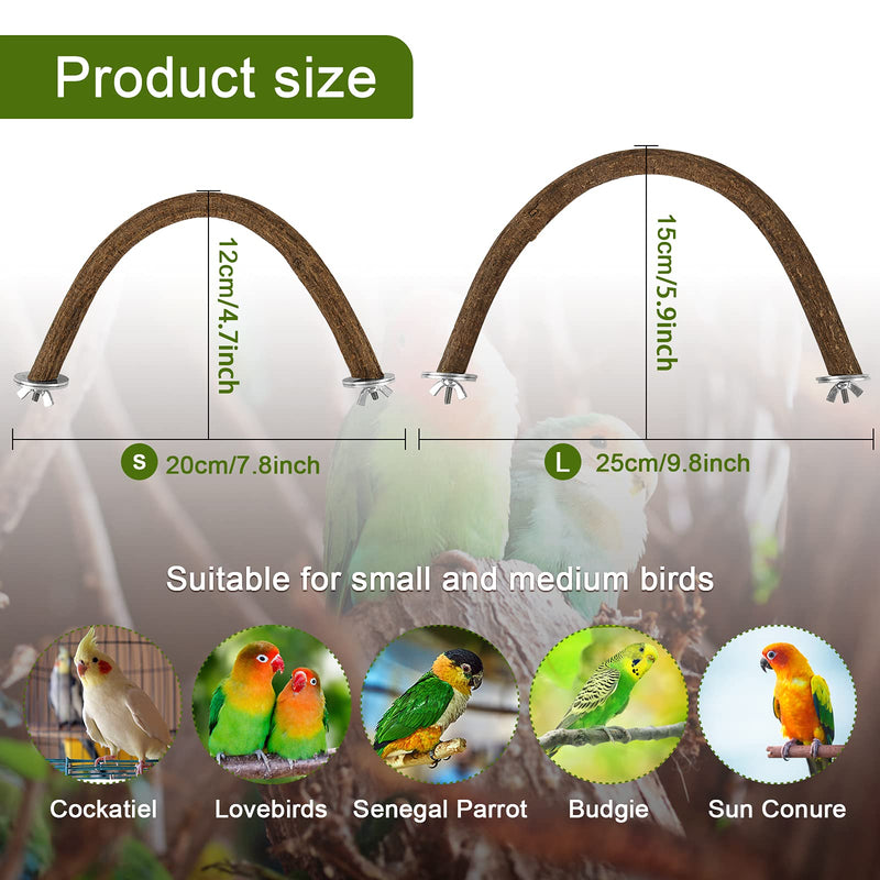 Rypet Parrot Natural Wood Stand Perch, Swing U Shape Natural Parrot Perch, U Shape Bird Chewing Stand Stick, Bird Cage Accessories for Parakeet, Conure, Cockatiel, Budgie, Lovebirds,Amazon Parrots 1 Pcs S U Perch - PawsPlanet Australia
