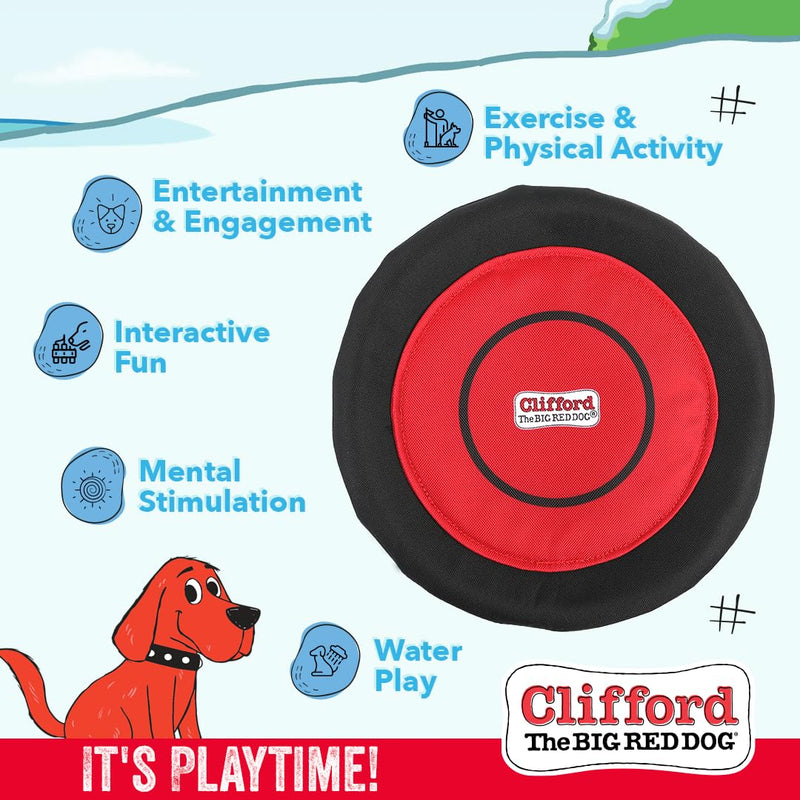 Clifford® Sliding Flyer Dog Frisbee | 10.5" Durable Nylon Frisbee Dog Toy for Large Dogs | Strong, Stimulating, Floating Outdoor Dog Toys - PawsPlanet Australia