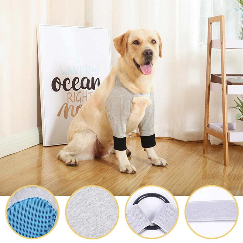 Breathable Elastic Dog Front Leg Adjustable Padded Protectors for Pet Knee Protection and Recovery from Injuries