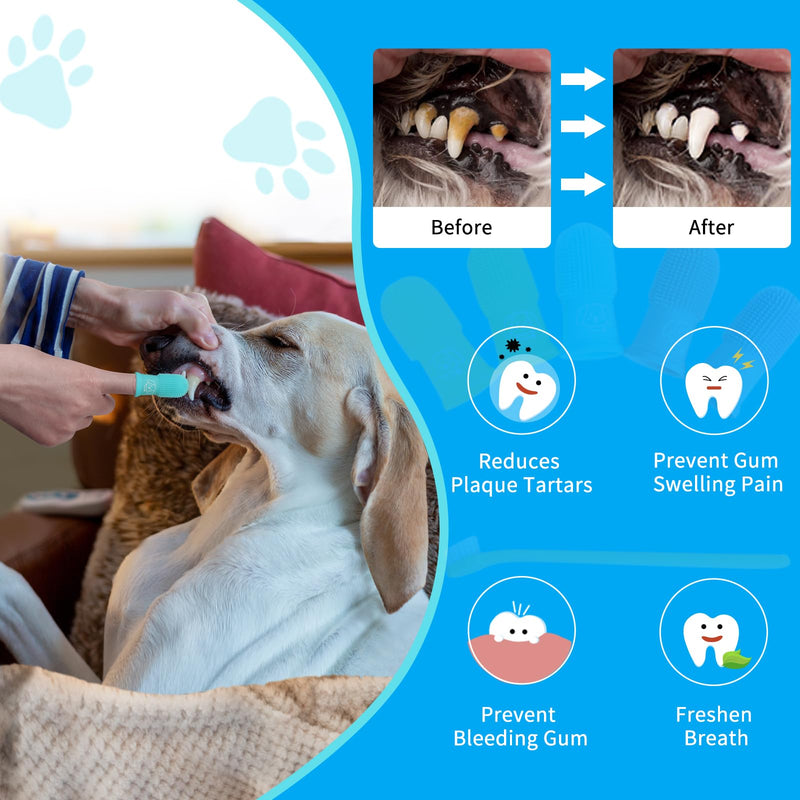 Dog Finger Toothbrush for Pet: Puppy Teeth Brushing Kit - Cat & Doggie Dental Cleaning Fingertip Fingerbrush Summer Soda-5pcs - PawsPlanet Australia