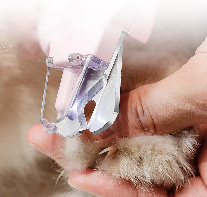 Pet Nail Trimmer with Light, 2 in 1 Nail Clipper and Grinder for Most Animals, Nail Trimmers for Dogs with Guard, Precise Cat & Dog (White) - PawsPlanet Australia