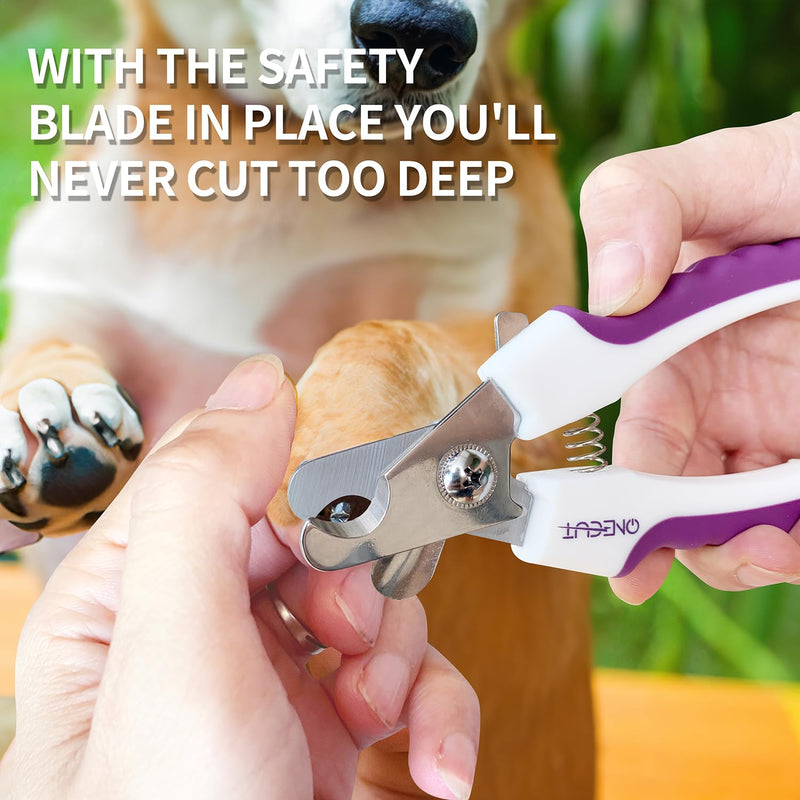 OneCut 4.7" Small Dog & Cat Nail Clipper Stainless Steel Cat Claw Trimmers for Rabbits, Guinea Pigs, Birds, Puppies, Kittens and Small Animals Pet Nail Clipper for Professional and Home Use (Pink) Pink - PawsPlanet Australia