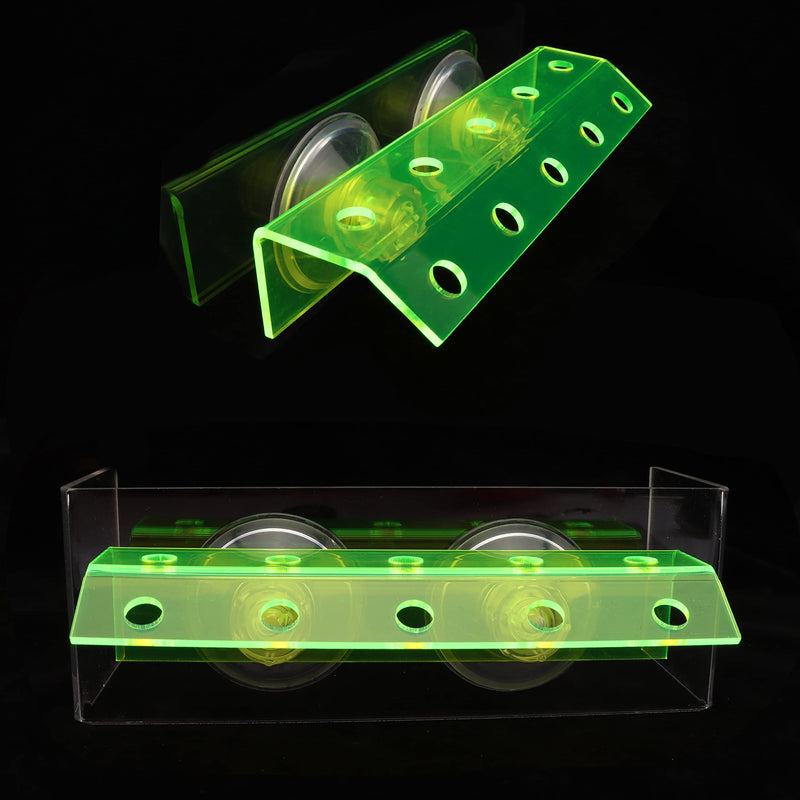 Fluorescent Green Coral Frag Holder Acrylic Coral Rack with Powerful Double Suction Cup Suitable for Household Fish Tanks (10 Plug Holes) - PawsPlanet Australia