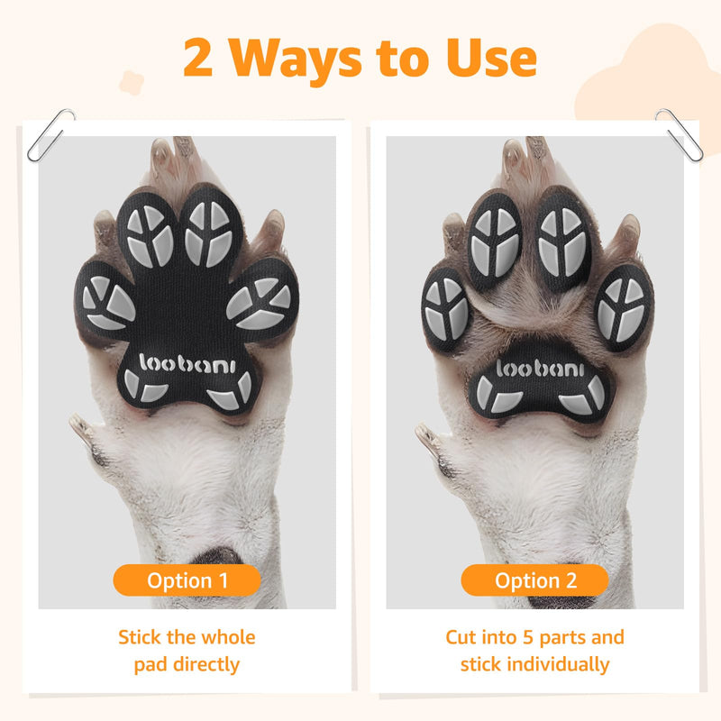 Dog Paw Protector for Senior Dogs - Anti-Slip Dog Paw Pads for Dogs Traction on Hardwood Floors, Paw Grips Stickers with Stronger Adhesive for Slippery Floors, 12 Sets (48pcs) Leaf Black XXXL Black｜Leaf Shape - PawsPlanet Australia