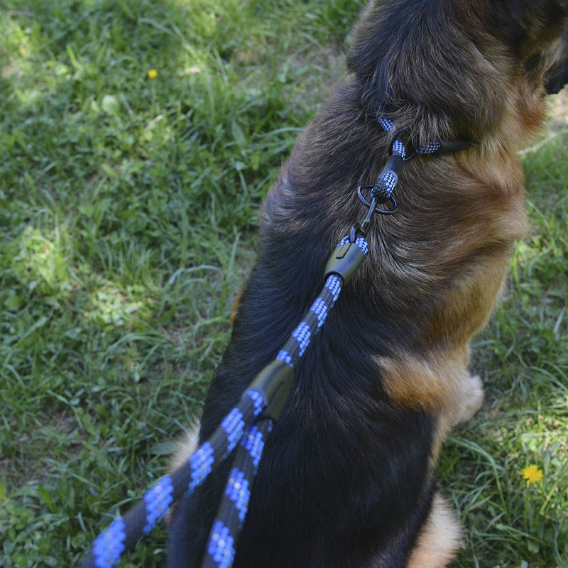 BronzeDog Rope Pro Training Dog Collar Braided No Pull Quick Release Round Lead Collars for Dogs Small Medium Large Puppy (L - 21.7" Long, Blue) L - 21.7" Long - PawsPlanet Australia