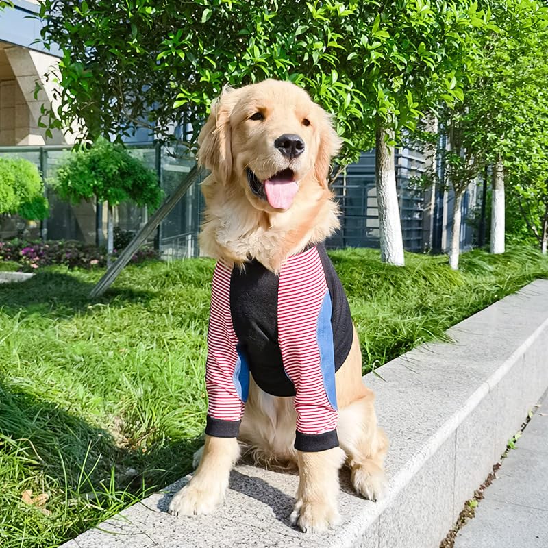 Large Dog Elbow Protection Shirt,Dog Short Pajamas Joint Recovery Sleeve for Prevent Licking Wound_3XL(Black) 3XL:Chest Girth:68cm/26.7in Black