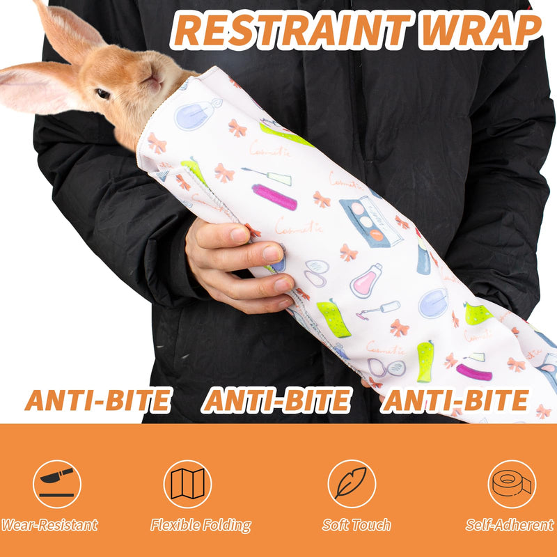 21.6'' Grooming Wrap for Rabbit, Rabbit Wrap for Grooming Cutting Nails, Soft Rabbit Restraint for Nail Clipping Rabbit Swaddle Wrap for Nail Trimming Anti-Scratch Anti-Escape Pet Tool Wrap - PawsPlanet Australia