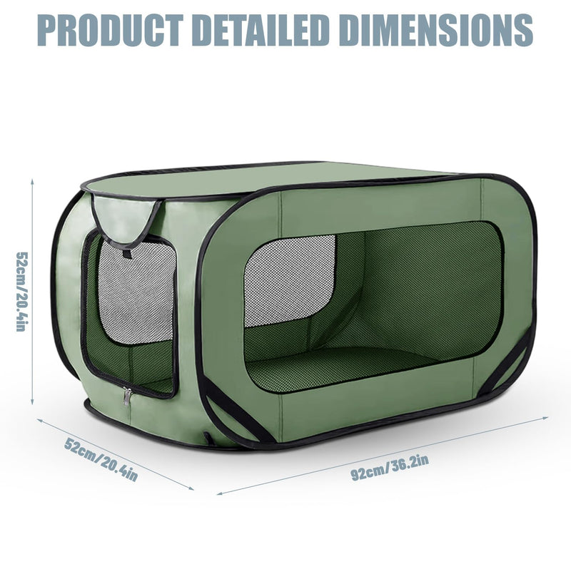 Foldable Dog Transport Box, 94 x 53 x 53 cm, Foldable Cat Transport Boxes, Sturdy Transport Box for Cats and Dogs up to 25 kg, Car Pet Transport Box for On the Go and Home (Green) - PawsPlanet Australia
