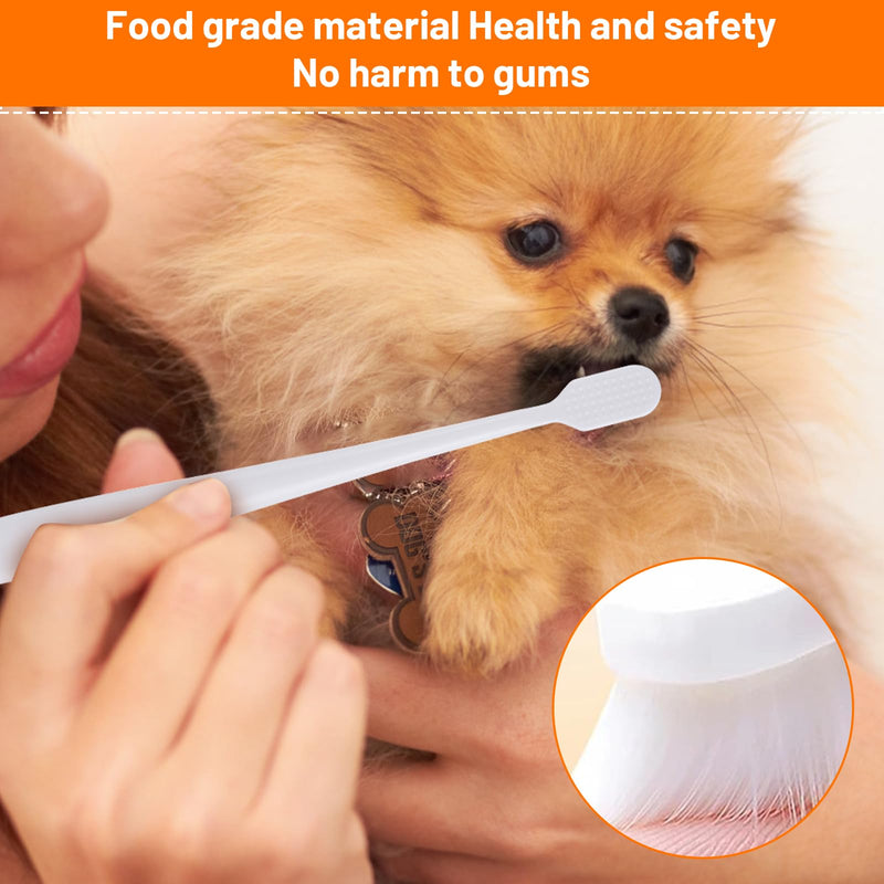 4 Pack Super Soft Dog Toothbrush for Small to Large Dogs Tooth Brushing Designed for Cat Dog Teeth Cleaning & Protecting Pet Dental Convenient Care Puppy Tooth Brush Kit Black and White - PawsPlanet Australia
