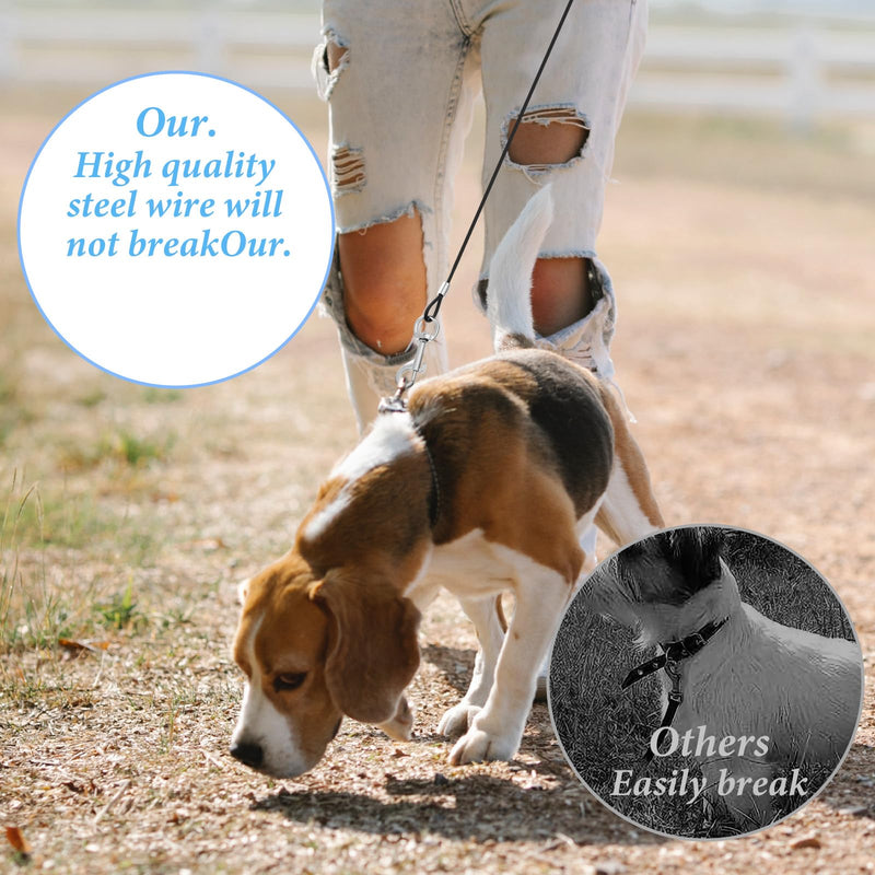 2 Pcs Chew Proof Dog Leash Extension, Dog Leash Extender Metal Non-Tangle Short Dogs Leashes Heavy Duty Dogs Leashes Extender for Small Medium Puppy Walking and Training (Black) - PawsPlanet Australia