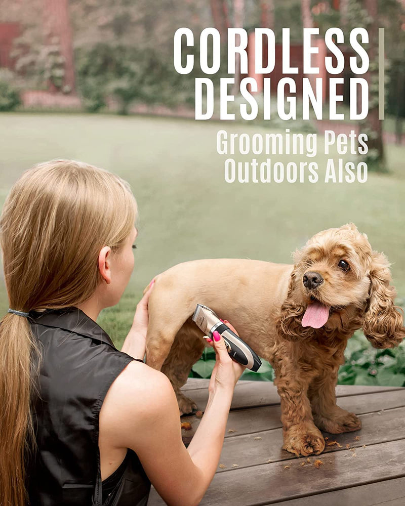 oneisall Dog Clippers Low Noise,Dog Grooming Clippers, Cordless Pet Grooming Kit Pet Shaver Trimmer for Dogs Cats - PawsPlanet Australia