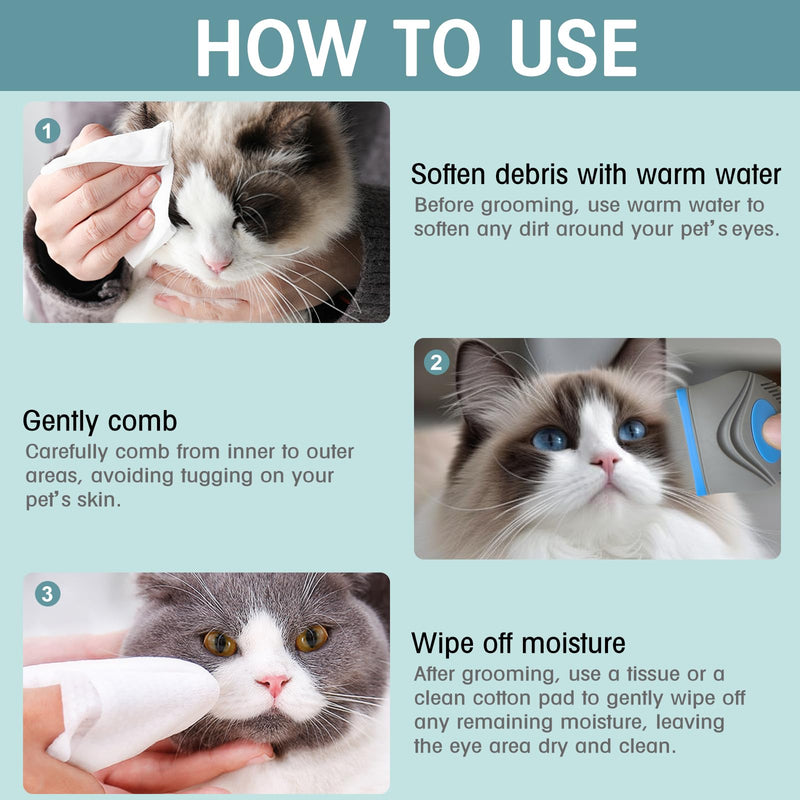Face Comb for Dogs,Pet Grooming Combs with Rounded FineTeeth,Stainless Steel Tear Stain Remover for Dogs Cats,Lightweight & Portable Pet Grooming Brush Suitable for All Furry Pets A - PawsPlanet Australia