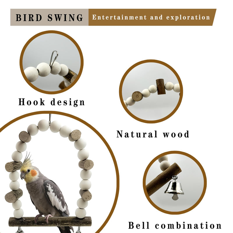 5Pcs Natural Wooden Bird Perch Set – Parrot Perch Toys, Bird Cage Perches, Cage Accessories for Budgies, Cockatiels, Lovebirds, Finches, and Other Small to Medium Birds Brown 5PCS-A - PawsPlanet Australia
