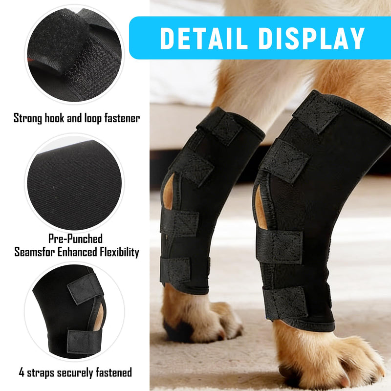 Ankle Brace for Dogs with Lick Protection, Pack of 2 Hind Leg and Front Leg Bandage for Healing Wounds, Injuries and Sprains, Size M