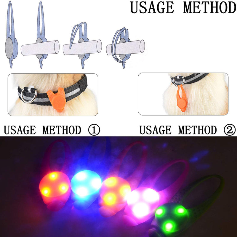 5-Pack LED Light Up Dog Collar Light, Waterproof Dog Cat Pet Safety Strobe Harness Leash Necklace Lights for Large Medium Small Dogs at Night Time Walking Camping Warning Reflective Gear Accessories - PawsPlanet Australia