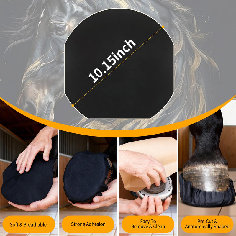6 Pack Horse Hoof Tape with 2 Rolls of Vet Wrap, Strong Sticky Wraps, Magic Cushion Hoof Packing, Thrush Treatment for Horses, Horse Supplies for Real Horses 6 Pcs&2 Rolls - PawsPlanet Australia