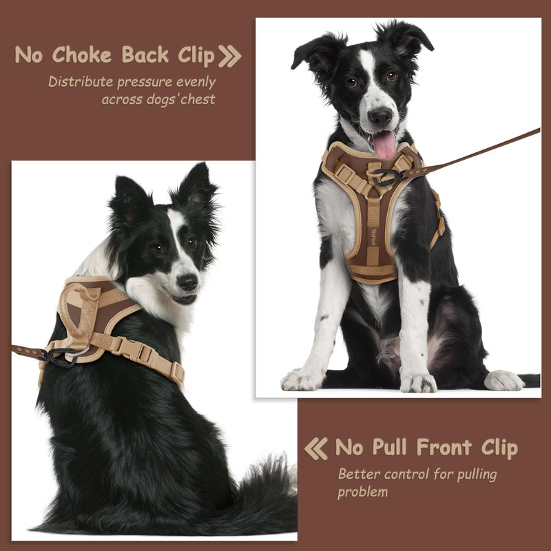Wolfone No Pull Dog Harness Adjustable Soft Padded Pet Vest with Control Handle Adorable Daily Harness for Dogs?Chocolate Cookie L? {L} Neck?16”-24”, Chest?23”-33” Chocolate Cookie - PawsPlanet Australia