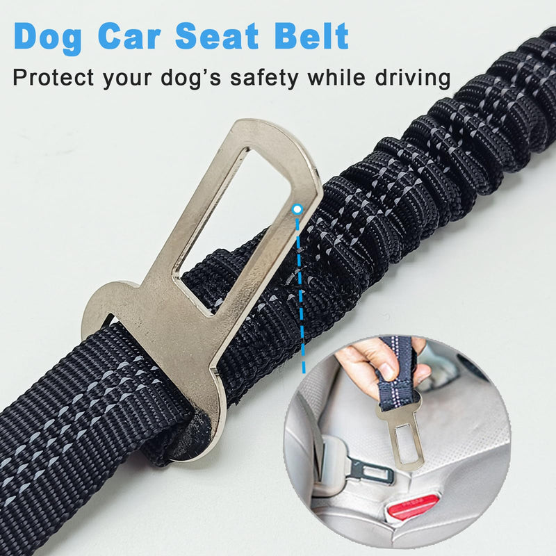 5FT Double Handle Tactical Dog Leash with Shock Absorption, Reflective Heavy Duty Bungee Dog Leash for Medium Large Dogs That Pull, Daily Walking Training, Black 5FT - PawsPlanet Australia