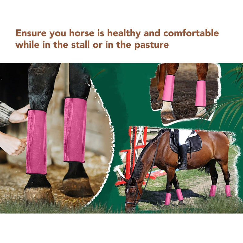 HEEPDD Horse Leg Boots 4 Piece Mesh Material for Fly Protection Non Slip Grip Breathable Design 95% Airflow Efficiency Summer Riding to Prevent Bites and Leg Scratches