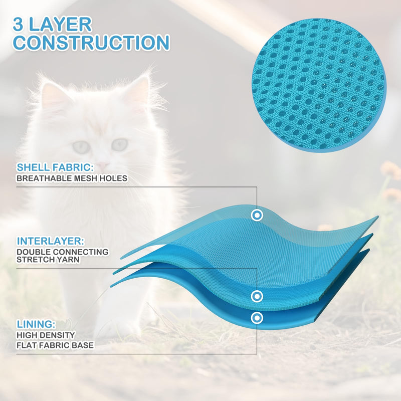 MoNiBloom Soft Cat Harness for Walking Escape Proof and Travel, Kitten Adjustable Breathable Vest Harness - Sky Blue, M - PawsPlanet Australia
